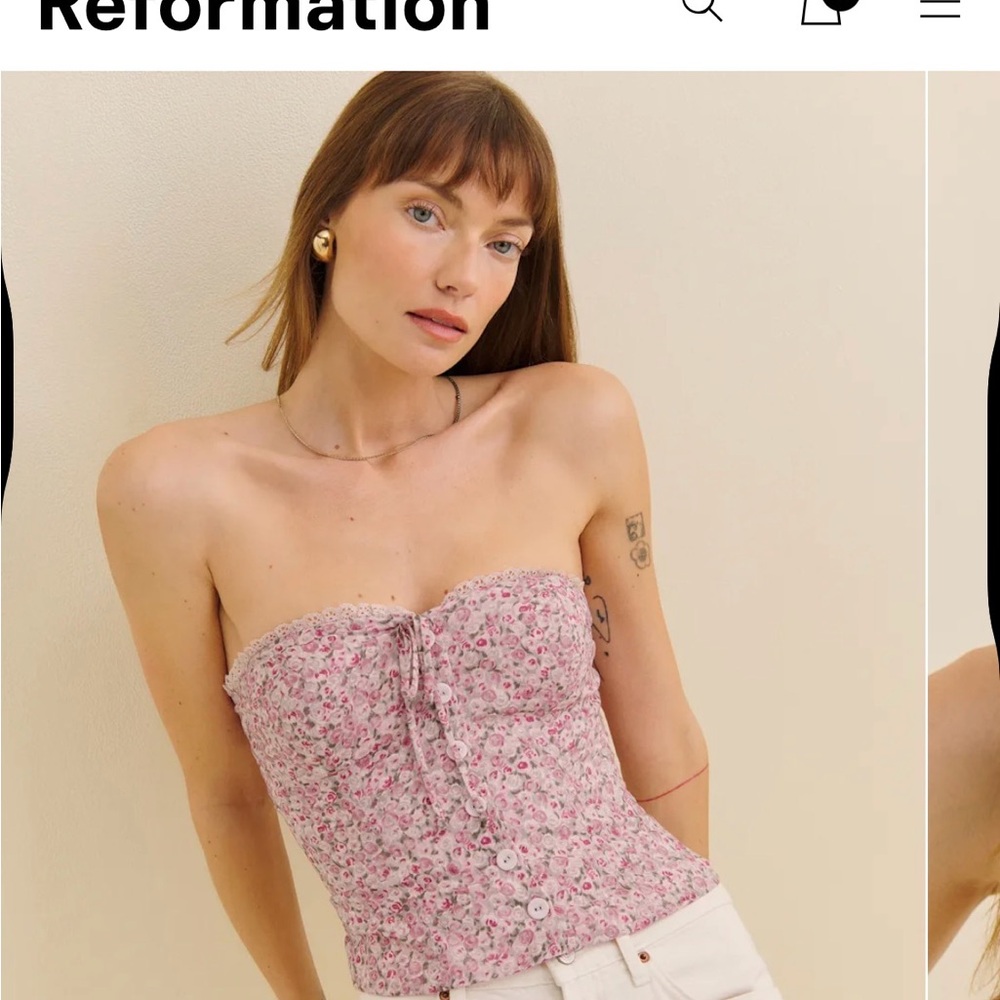Reformation Dalia Top Pink - Size 10